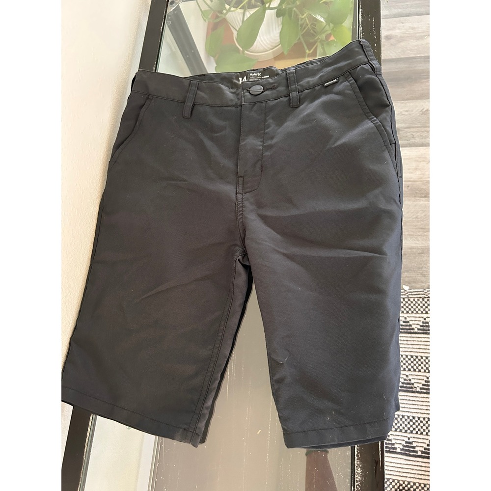 Hurley Nike Dri-FIT Boys Chino Shorts Black Size 14 Walkshorts Activewear